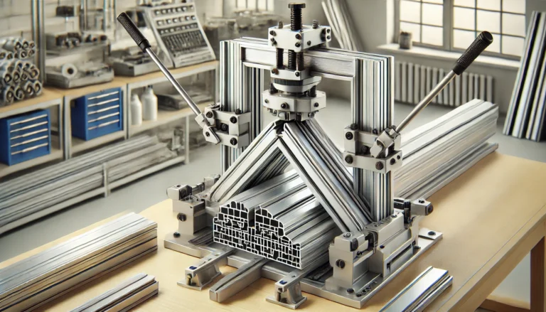 Углообжимной пресс для алюминиевых профилей при сборке рам