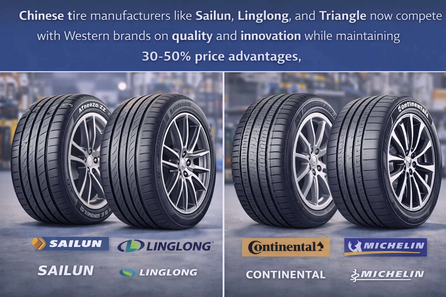 Chinese tire manufacturers 2025: Sailun Group, Linglong Tire, Triangle Tyre, Zhongce Rubber production facilities with advanced manufacturing technology