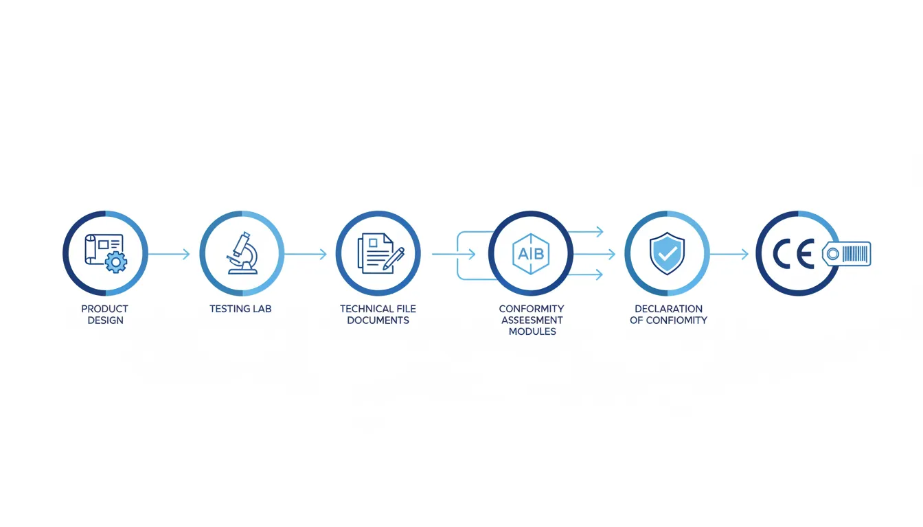 CE marking certification process diagram for EU product compliance
