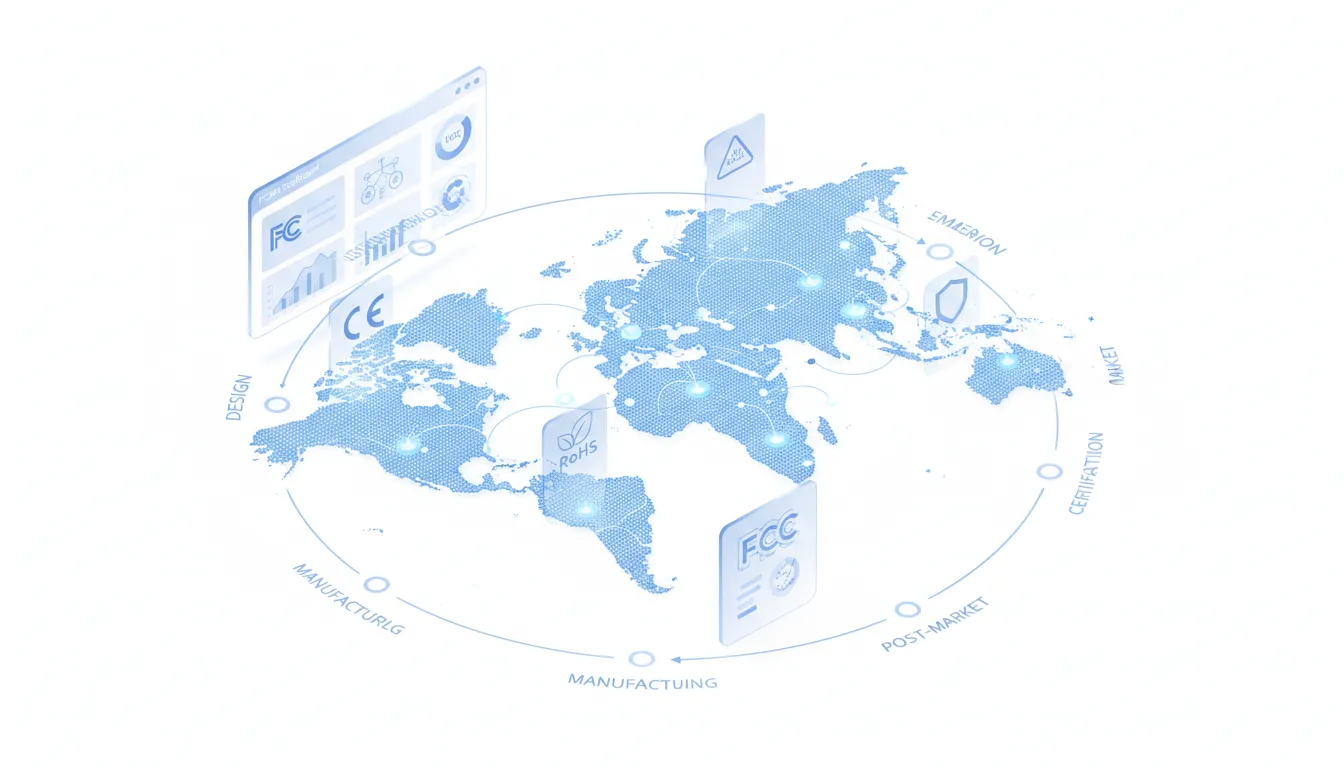 Global product compliance services and regulations lifecycle framework across markets