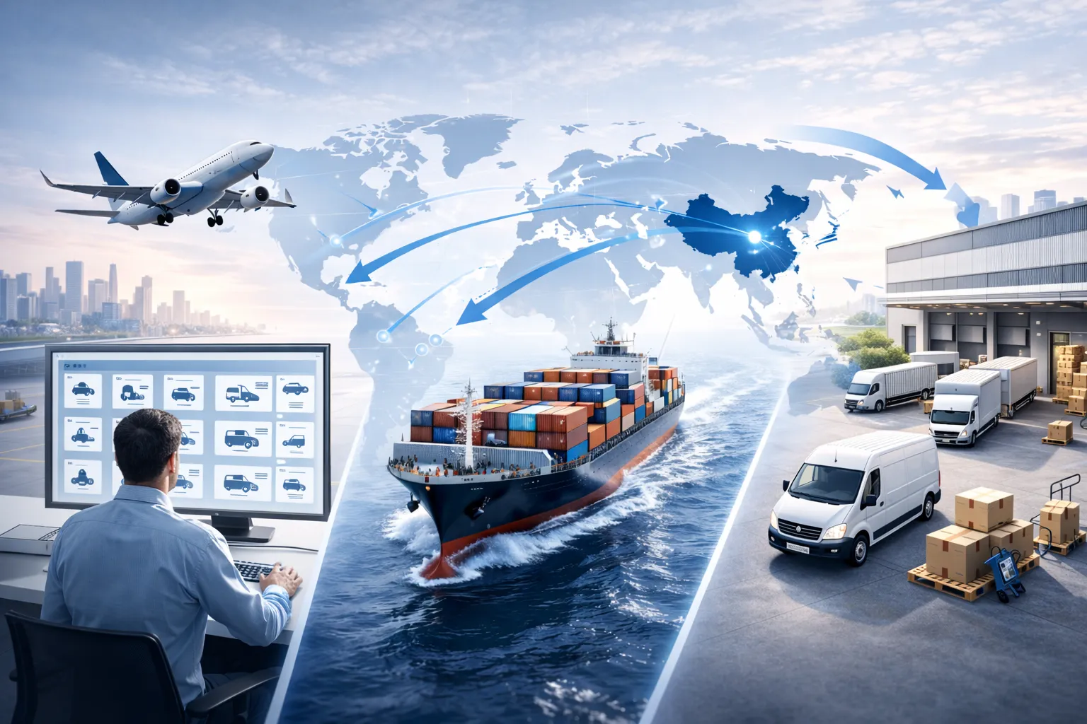 Comparison of shipping companies from China including freight forwarders, carriers, and 3PL logistics partners across air and ocean freight routes