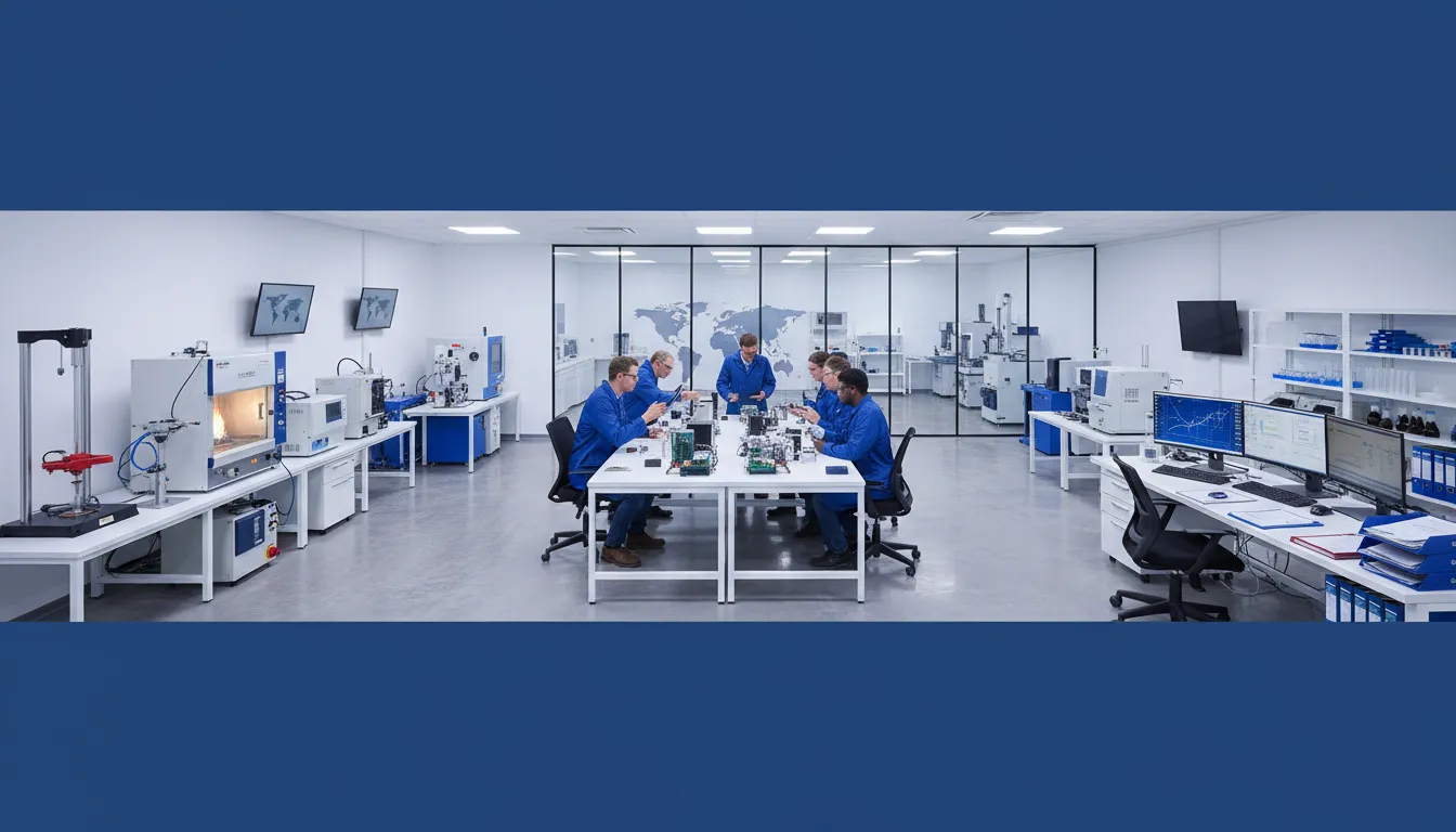 Product testing laboratory equipment and compliance testing process