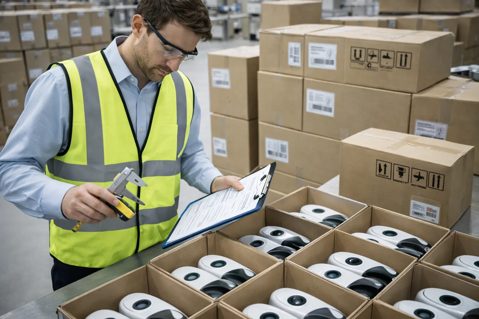 Pre-shipment inspection checklist and AQL sampling process at factory before shipment