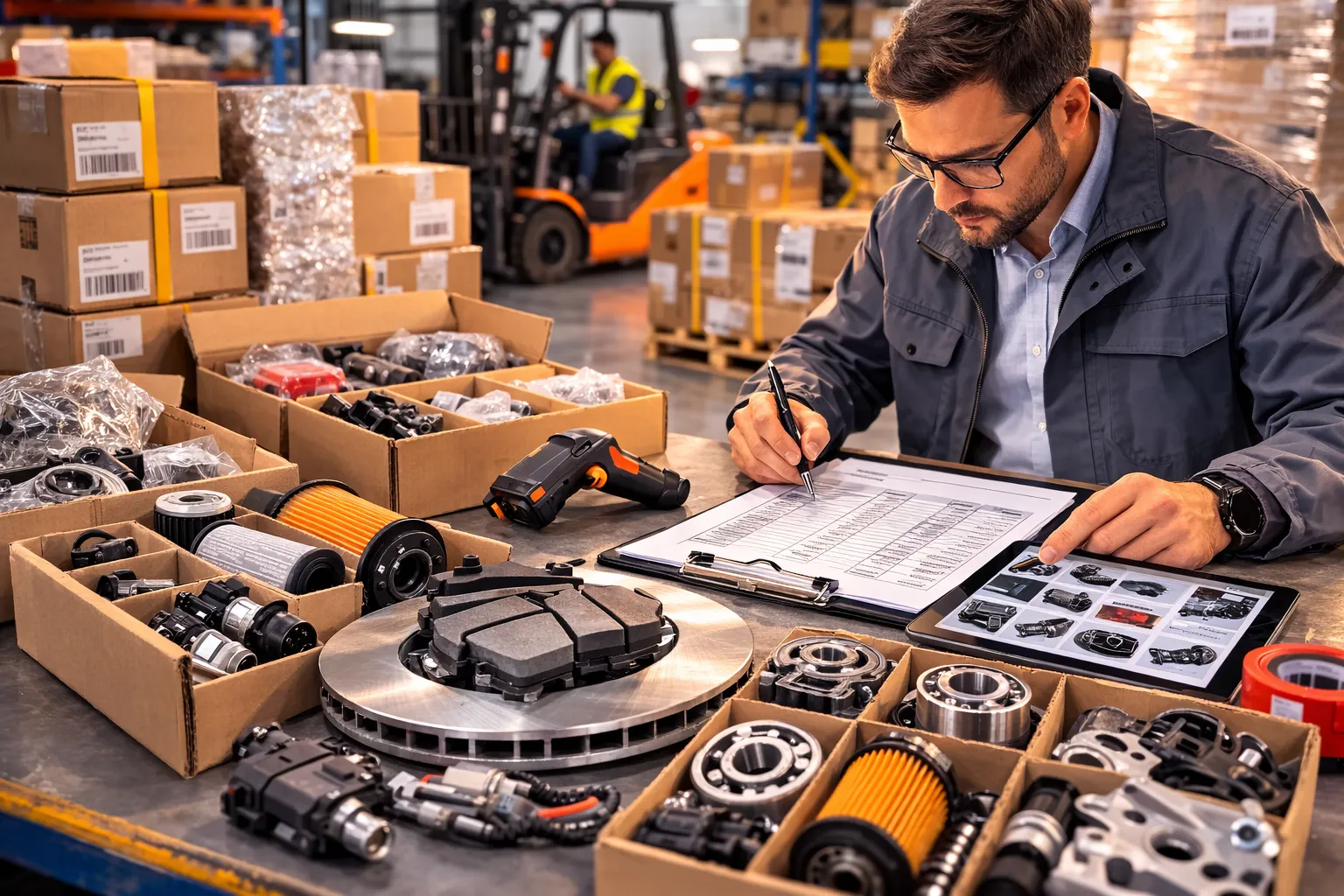 пересорт запчастей из Китая спецификация и packing list контроль партии автозапчастей на складе